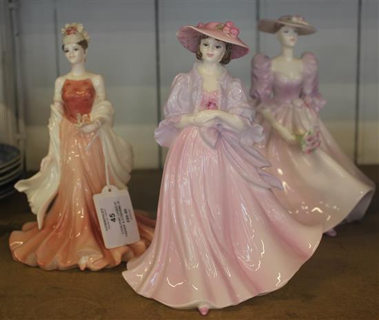 2 Coalport Ladies of Fashion & a figurine of The Year 1998